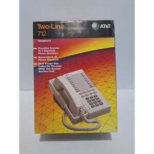 AT&T 712 Two-Line Telephone – Vintage NOS – New in Box with Manual & Cords